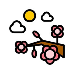 Flower festival vector, Chinese lunar new year filled icon