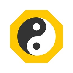 Yin and yang vector, Chinese lunar new year flat style icon