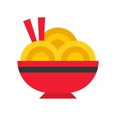 Noodle vector, Chinese lunar new year flat style icon