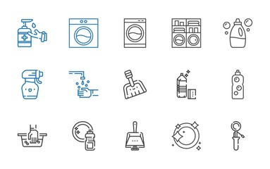 washing icons set