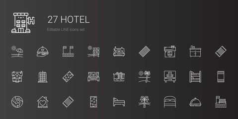 hotel icons set
