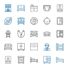 bed icons set
