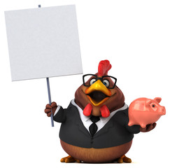 Fun chicken - 3D Illustration