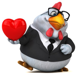 Fun chicken - 3D Illustration