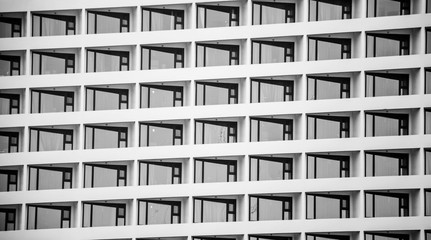 Architectural of window building modern style - pattern black and white