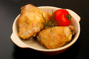 Baked chicken leg