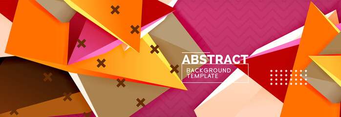 3d triangular shapes geometric background. Origami style pattern with triange shapes for decorative design. Poster design. Line design. Modern presentation template