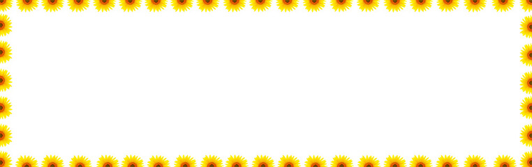 Blank white page decorated with sunflowers