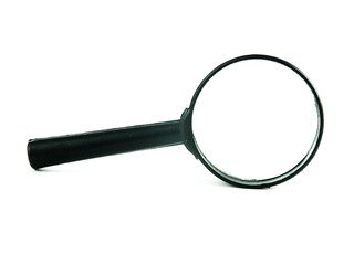 close up. magnifying glass in hand businessman.photo with copy s