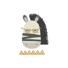 Cute vector illustration with zebra baby for baby wear and invitation card.