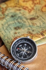Fototapeta na wymiar Cl0se up of a compass.