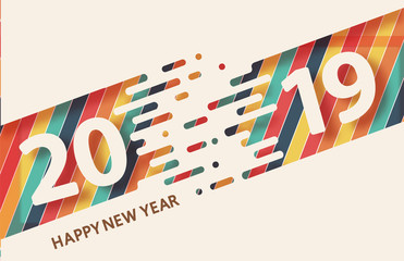Happy new year 2019 Text Design vector