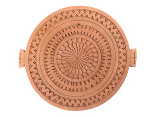 Wooden plate, carving from Suriname