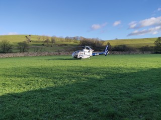 Helicopter on a field