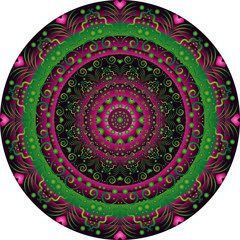 Green and purple vintage round pattern