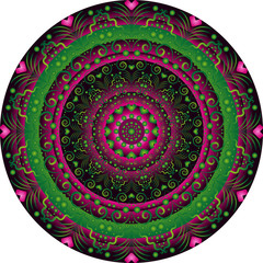 Green and purple vintage round pattern