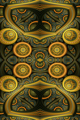 Artistic unique 3d computer generated smooth abstract colorful energetic round fractals artwork background