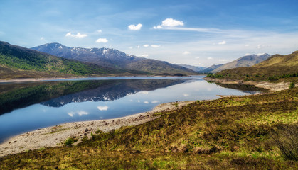 Fototapeta na wymiar Lake in Glen Shiel,Scotland