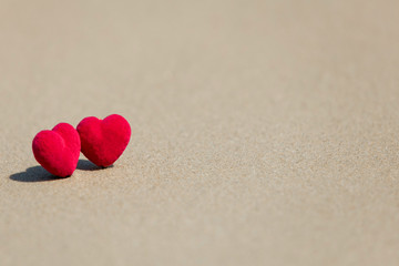 Fototapeta premium red heart on wooden background
