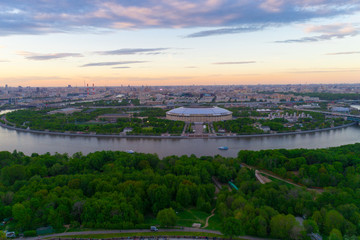 Stadium Luzniki at Moscow, Russia, aerial view.