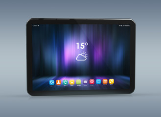 Modern tablet mockup isolated on white 3d rendering