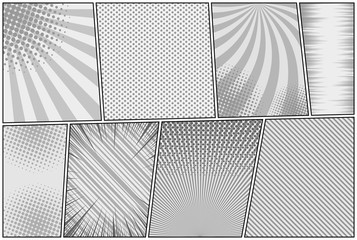 Comic book page monochrome template