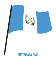 Guatemala Flag Waving Vector Illustration on White Background. Guatemala National Flag.