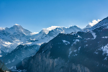 Fototapeta na wymiar Berg Panorama im Winter Ski Snowbaord Urlaub