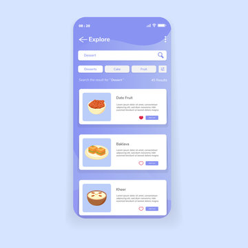 Iftar Mobile App UI Design Onboard Searching Iftar Desserts Illustration Templates