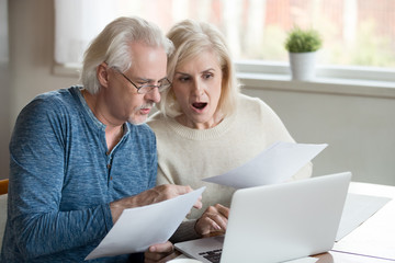 Aged married couple received unpaid bills and taxes feels stressed