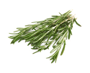 Fresh rosemary on white