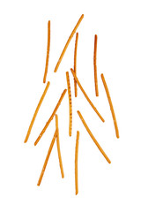 pretzel sticks on white