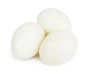 boiled egg on white
