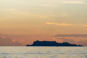 Sunset dramatic orange clouds sky background