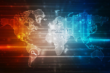 2d illustration world map abstract background
