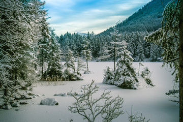 Hintersee im Winter, Wandern Bayern