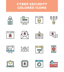 CYBER SECURITY COLORED ICONS