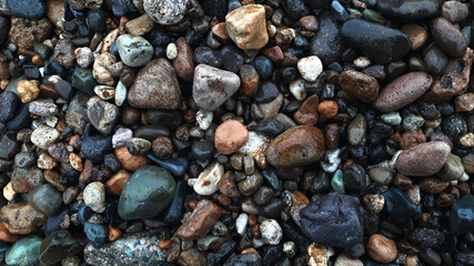 Beach of stones background