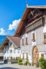 Thaur (Austria). Architecture Thaur. View of the Tyrolean Alps