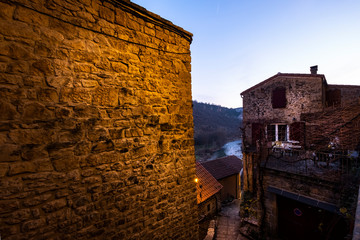 Night view of the village of Peyre from the list of Les plus beaux villages of France Europe