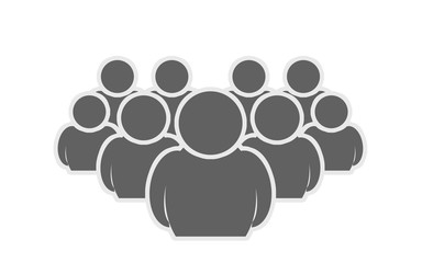 Illustration of crowd of people icon silhouettes