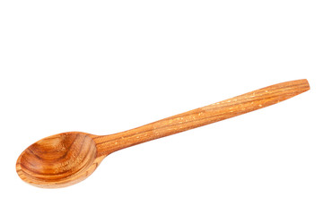Wooden spoon isolated on a white background