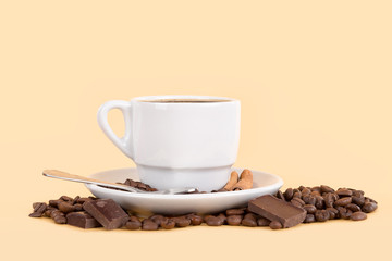 coffee cup with beans