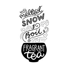 Hand lettering quote about tea