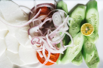 Fresh vegetables on a plate