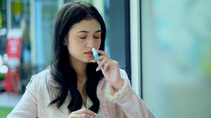 The girl was feeling dizzy and inhaling menthol