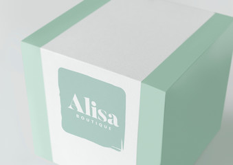 Mint green packaging box mockup