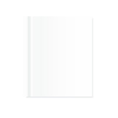Vector realistic empty book or album template. Vertical mockupon white background. 3d vector illustration.