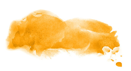 Abstract watercolor background hand-drawn on paper. Volumetric smoke elements. Yellow-Orange, Mango Mojito color. For design, web, card, text, decoration, surfaces.