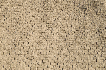 Ancient adobe wall closeup, Egypt